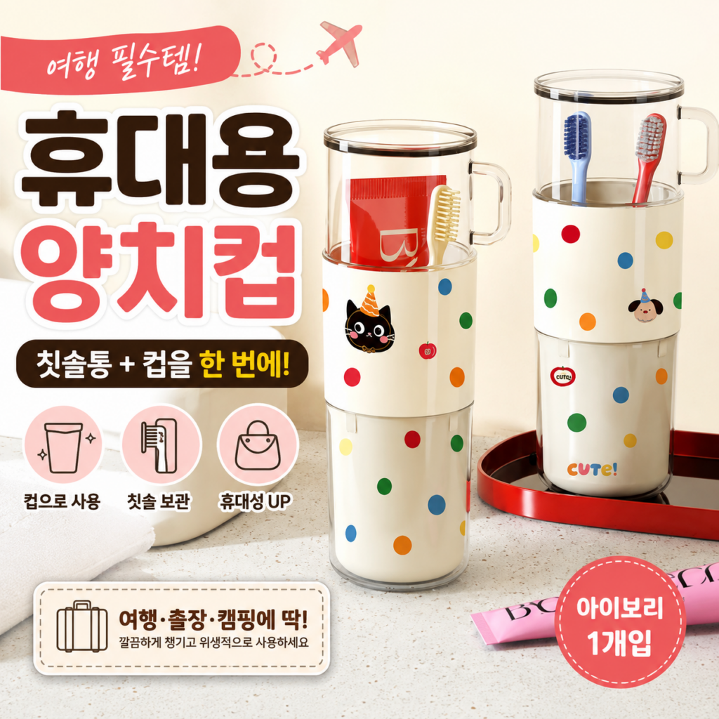 도르나솔 휴대용 양치컵 칫솔통 여행용 칫솔케이스 제품 이미지
