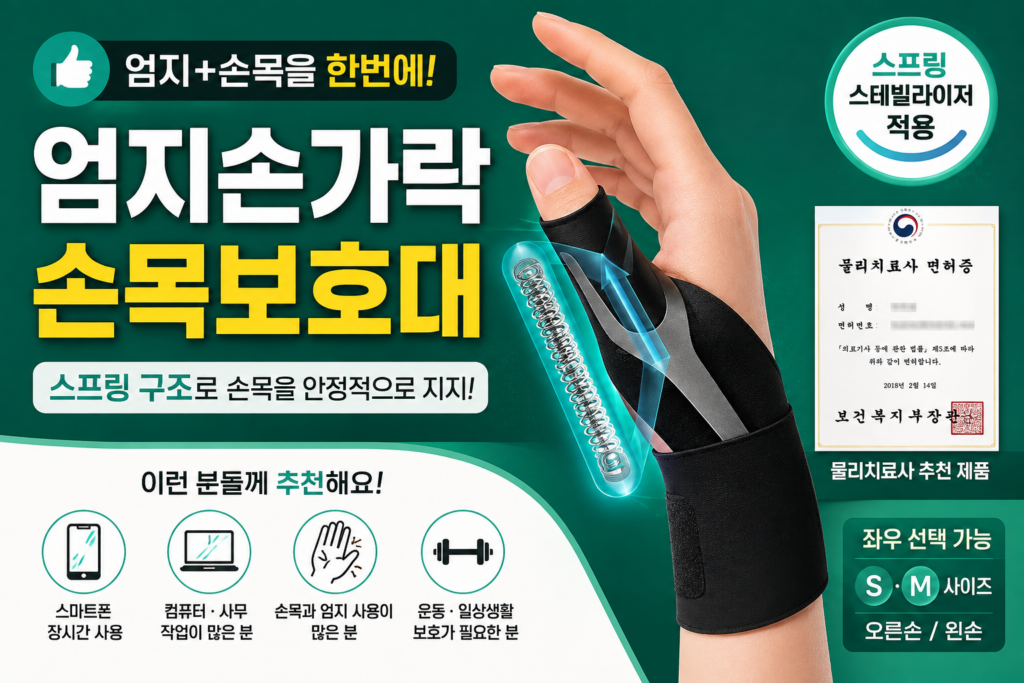 실버리 엄지손가락 손목보호대 스프링 손목아대(1P) 좌우 선택 제품 이미지