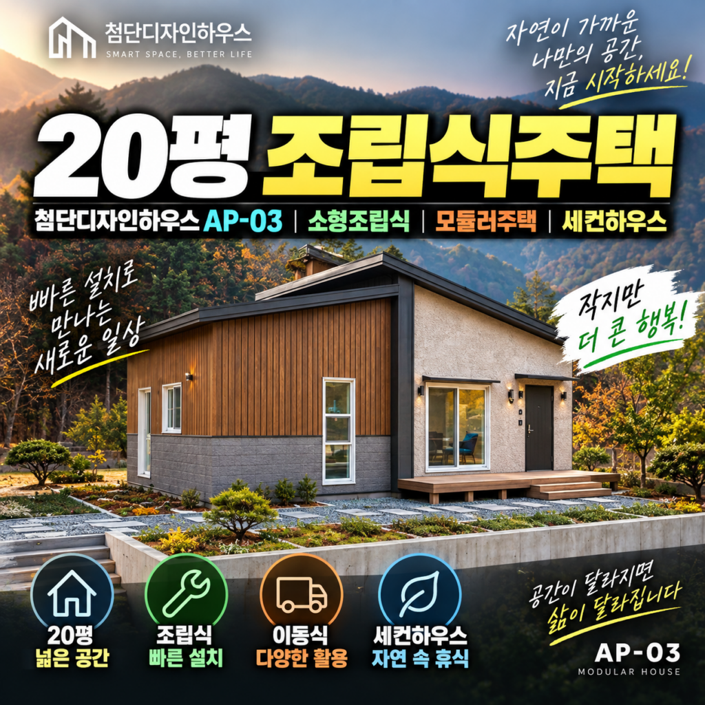 20평조립식주택｜첨단디자인하우스 AP-03 소형조립식 모듈러주택 세컨하우스 제품 이미지