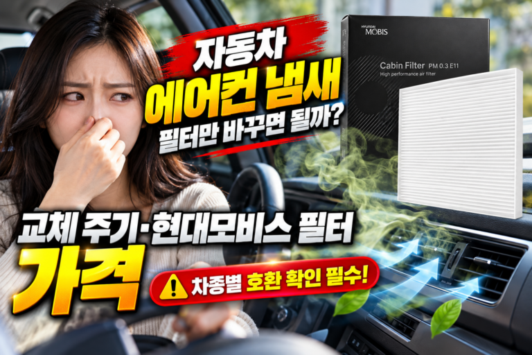 자동차 에어컨 냄새, 필터만 바꾸면 될까? 교체 주기·현대모비스 필터 가격｜차종별 호환 확인 필수!